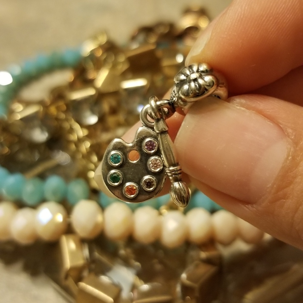  Pandora| Artist Palette & Paintbrush Charm